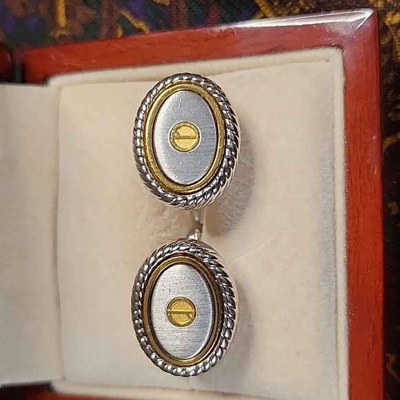 Dunhill set cufflink with tie bar clips 24k GP - Picture 12 of 17